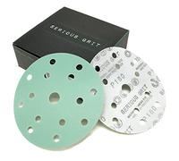 Serious Grit - 150mm 15-Hole P180 Grit Sanding Discs - 50 Pack Box | Fits Mirka, Bosch, SurfPrep, 3M, Makita & More - Heavy-Duty Hook & Loop Wet/Dry Film Sandpaper for Wood, Auto Body & Paint