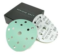Serious Grit - 150mm 15-Hole P220 Grit Sanding Discs - 50 Pack Box | Fits Mirka, Bosch, SurfPrep, 3M, Makita & More - Heavy-Duty Hook & Loop Wet/Dry Film Sandpaper for Wood, Auto Body & Paint