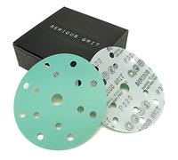 Serious Grit - 150mm 15-Hole P320 Grit Sanding Discs - 50 Pack Box | Fits Mirka, Bosch, SurfPrep, 3M, Makita & More - Heavy-Duty Hook & Loop Wet/Dry Film Sandpaper for Wood, Auto Body & Paint