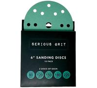 Serious Grit - 150mm 15-Hole Sanding Discs - P80-220 Assortment - 10 Pack