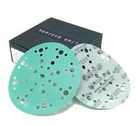 Serious Grit - 150mm 49-Hole P320 Grit Sanding Discs - 50 Pack Box | Fits Festool ETS / RO 150 Sanders - Heavy-Duty Hook & Loop Wet/Dry Film Sandpaper For Wood, Auto Body, Paint, Metal, & More