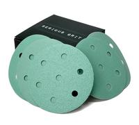 Serious Grit - 3.5-Inch (90mm) 7-Hole Sanding Discs Assortment - 80, 120, 150, 180, 220 Grit (10 of Each) - Fits Festool Rotex RO 90 - Heavy-Duty Hook & Loop Film Discs - 50 Pack Box