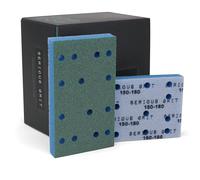 Serious Grit - 3" x 5" (80x133mm) Foam Sanding Pads - P150-180 Med Fine Finish Grit - 1/2" Thick Low Density Foam - Hook & Loop - Fits Festool RTS 400 & Mirka DEOS 3x5 Sanders - Made in USA - 10 Pack