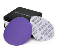 Serious Grit - 5-Inch P220 Grit No-Hole Hook & Loop Sanding Discs - 50 Pack | Fits 5" No-Hole Hook & Loop Pads - Ceramic Wet/Dry Film Sandpaper for DA & Random Orbital Sanders, Auto Body & Metal