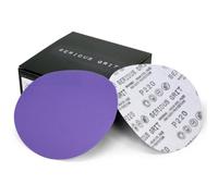 Serious Grit - 6-Inch P220 Grit No-Hole Hook & Loop Sanding Discs - 50 Pack | Fits 6" No-Hole Hook & Loop Pads - Ceramic Wet/Dry Film Sandpaper for DA & Random Orbital Sanders, Auto Body & Metal