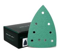 Serious Grit - 60 Grit 4" x 6" Delta (100mm x 150mm) Triangle Sanding Sheets - Fits Festool DTS 400 & Mirka DEOS Delta Sanders - Heavy-Duty Hook & Loop Film Sandpaper for Detail Sanders - 25 Pack Box