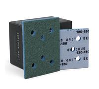 Serious Grit - 75x100mm Foam Sanding Pads - P120-150 Grit Hook & Loop - 5mm Thick - Fits SurfPrep, Uneeda, & Mirka 3x4 Sanders - 10 Pack Box