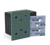 Serious Grit - 75x100mm Foam Sanding Pads - P150-180 Grit Hook & Loop - 5mm Thick - Fits SurfPrep, Uneeda, & Mirka 3x4 Sanders - 10 Pack Box