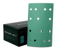 Serious Grit - 80x133mm 14-Hole P800 Grit Hook & Loop Sanding Sheets - Fits Festool RTS 400 & Mirka DEOS 353-50 Pack Box
