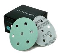 Serious Grit - 90mm 7-Hole P180 Grit Sanding Discs - 50 Pack Box | Fits Festool RO 90 Rotex Sanders - Heavy-Duty Hook & Loop Wet/Dry Film Sandpaper for Wood, Auto Body, Paint, Metal & More