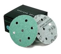 Serious Grit - 90mm 7-Hole P40 Grit Sanding Discs - 25 Pack Box | Fits Festool RO 90 Rotex Sanders - Heavy-Duty Hook & Loop Wet/Dry Film Sandpaper for Wood, Auto Body, Paint, Metal & More
