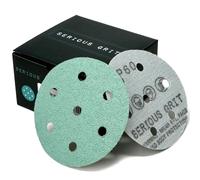 Serious Grit - 90mm 7-Hole P60 Grit Sanding Discs - Hook & Loop Sandpaper - Fits Festool ROTEX RO90 Sanders - 25 Pack Box