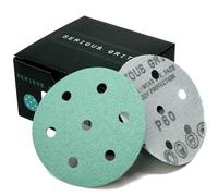 Serious Grit - 90mm 7-Hole P80 Grit Sanding Discs - 50 Pack Box | Fits Festool RO 90 Rotex Sanders - Heavy-Duty Hook & Loop Wet/Dry Film Sandpaper for Wood, Auto Body, Paint, Metal & More