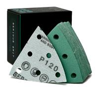 Serious Grit - 93mm 6-Hole P120 Grit Sanding Discs - Hook & Loop Sandpaper - Fits Festool ROTEX RO90 Delta Sanders - 50 Pack Box