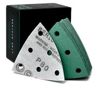 Serious Grit - 93mm 6-Hole P80 Grit Sanding Discs - Hook & Loop Sandpaper - Fits Festool ROTEX RO90 Delta Sanders - 50 Pack Box