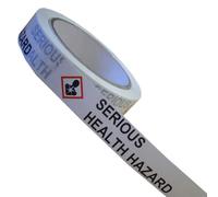 SERIOUS Health Hazard self-Adhesive Warning Tape - Premium Vinyl Laboratory Grade - 25mm x 66M - UKT30XSHH - Control of substances Hazardous to Health (COSHH) Marking Tape