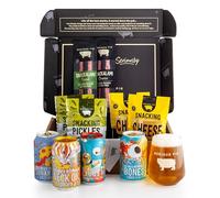 Serious Pig + Beavertown Craft Beer and Snacks Gift Box with Glassware and Tasting Notes (11 Pack)