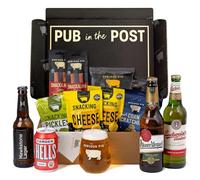 Serious Pig Beer Gift Set with 4 Lagers, 10 Pub Snacks, Glassware, Hawkstone, Camden Town, Pilsner Urquell, Budvar, 15 Pack