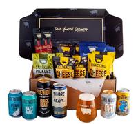 Serious Pig + Brewdog 'Big Night In' Craft Beer and Snacks Gift Hamper with Glassware and Tasting Notes (19 Pack)
