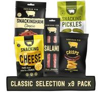 Serious Pig Classic Selection Box - Snack Gift Hamper for Men, Birthday Gifts for Him & Dad, Gourmet Charcuterie Box with Salami, Crunchy Cheese, Pickles & Crisps (9 Pack)