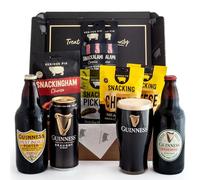 Serious Pig + Guinness Gift Set with Official Guinness Glass and Gourmet Pub Snacks (10 Pack)
