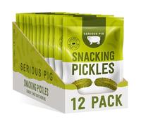 Serious Pig Snacking Pickles, Ready To Eat Gherkins In A Pouch, with Dill and Garlic, Low Carb, Low Calorie (12 x 40g)