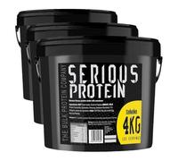 SERIOUS Protein - Protein Powder - 4kg - Low Carb - Supports Lean Muscle Growth - Recovery Supplement - The Bulk Protein Company - 133 Servings (Banana) (Pack of 3)
