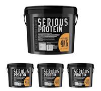 SERIOUS Protein - Protein Powder - 4kg - Low Carb - Supports Lean Muscle Growth - Recovery Supplement - The Bulk Protein Company - 133 Servings (Salted Caramel) (Pack of 4)
