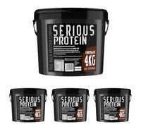 SERIOUS Protein - Protein Powder - 4kg - Low Carb - Supports Lean Muscle Growth - Recovery Supplement - The Bulk Protein Company - 133 Servings (Chocolate) (Pack of 4)