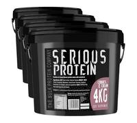 SERIOUS Protein - Protein Powder - 4kg - Low Carb - Supports Lean Muscle Growth - Recovery Supplement - The Bulk Protein Company - 133 Servings (Cookies & Cream) (Pack of 4)
