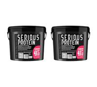 SERIOUS Protein - Protein Powder - 4kg - Low Carb - Supports Lean Muscle Growth - Recovery Supplement - The Bulk Protein Company - 133 Servings (Strawberry) (Pack of 2)