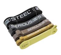 Serious Steel Fitness 41" Non-Latex/Latex Free Assisted Pull-Up Bands and Resistance Bands (Tan Set (5-Bands))