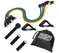 Serious Steel Fitness Resistance Tube Band (Stackable up to 100 lbs) Set Includes Handles, Door Anchor and Ankle Straps (Original)