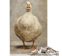 Serious White Fat Duck Puzzle 500 Teile für Teenager, kreatives Holzpuzzle, Spielzeug, Familienspiel, Schwierigkeitsgrad, Herausforderung, Puzzles 500 Stück (52 x 38 cm)