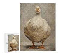 Serious White Fat Duck - Wooden Art Puzzle, 500 PCS, Creative Indoor Hobby, with A Decorative Finished Picture