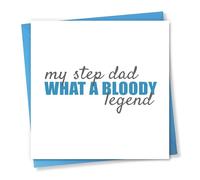 Seriously Frank Bloody Legend Happy Father’s Day Card Step Dad, Funny White and Blue Design