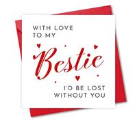 Seriously Frank Valentine's Day Card for Bestie Best Friend on Palentine's/Galentine's Day, White and Red Design with Hearts