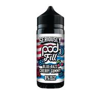 Seriously Pod Fill 3 - 50/50-100ml Short Fill - 0mg - 18+ - No Nicotine (Blue Gu m)