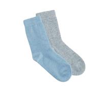 SeriouslySillySocks Women Cashmere Merino Wool Blend Crew Lounge Bed Outdoor Sock 2 Pair Set Med UK 3-7 Size Plain Soft Blue Grey Thermal Very Warm