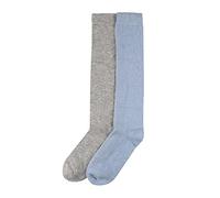 SeriouslySillySocks Women Cashmere Merino Wool Blend Knee High Outdoor Boot Welly Lounge Sock 2 Pair Set Med UK 3-7 Size Plain Soft Blue Grey Thermal Very Warm