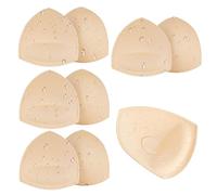 SERMICLE Waterproof Swimsuit Bra Pad Inserts 4 Pairs, Push up Bra Pads Sewn Padded for Bikini Sports Bra A/B or C/D,D/E Cup, Waterproof Beige-thick Style, D/E Cup