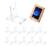 Sernvaloq 12 Pcs Clear Display Stand, Adjustable Plate Stands Adjustable | Clear Adjustable Display Holder for Plates, Books, Photos, Place Cards, Phones, Collectibles, Retail Displays, and Home Decor
