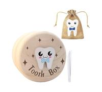Sernvaloq 3D Wooden Tooth Fairy Box for Kids - Keepsake Box with Fairy Bag for Baby Teeth Gifts