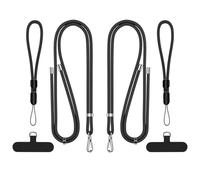 Sernvaloq 4Pcs Phone Lanyard, 2 Adjustable Phone Strap Crossbody and 2 Wrist Strap Anti Theft, Universal Durable Pads, Compatible with All Smartphones