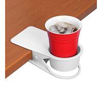 SERO Innovation Cup Clip Drink Holder - White - Snap to Tables, desks, Chairs, Shelves, counters. Keep Your Beverage, Smartphone or Other Small Item Secure and Out of The Way.