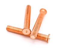SeroNi DHAEY 5/50pc M3 M4 M5 M6 M8 M10 Carbon Steel Copper Plated Stud Weld Spot Welding Screw Solder Point Nail Bolt for Capacitor Discharge(30mm,50pcs M3)