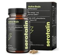 serotalin Active Brain Performance (Formerly Happy Energy) | High-dosed with Griffonia, B Vitamins, Caffeine & zinc | Vegan & Made in Germany | 60 Capsules (2 Months)