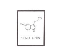 Serotonin Molecule Enamel Pin Neurotransmitter Chemistry Science Lapel Badge Mental Health Symbol Metal Pin 3cm x 2cm