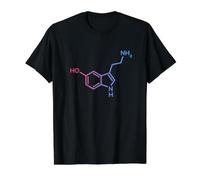 Serotonin Structure - Molecule of Happiness and Love Science Value Graphic T-Shirt, Men, Black, S