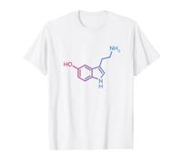Serotonin Structure - Molecule of Happiness and Love Science Value Graphic T-Shirt, Men, White, M